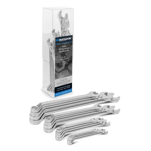 Matador Schraubwerkzeuge 01909161 Ring-Maulschlüssel-Satz 16teilig Schlüsselweite (Metrisch) 8 - 19 mm Schlüsselweite (Z...