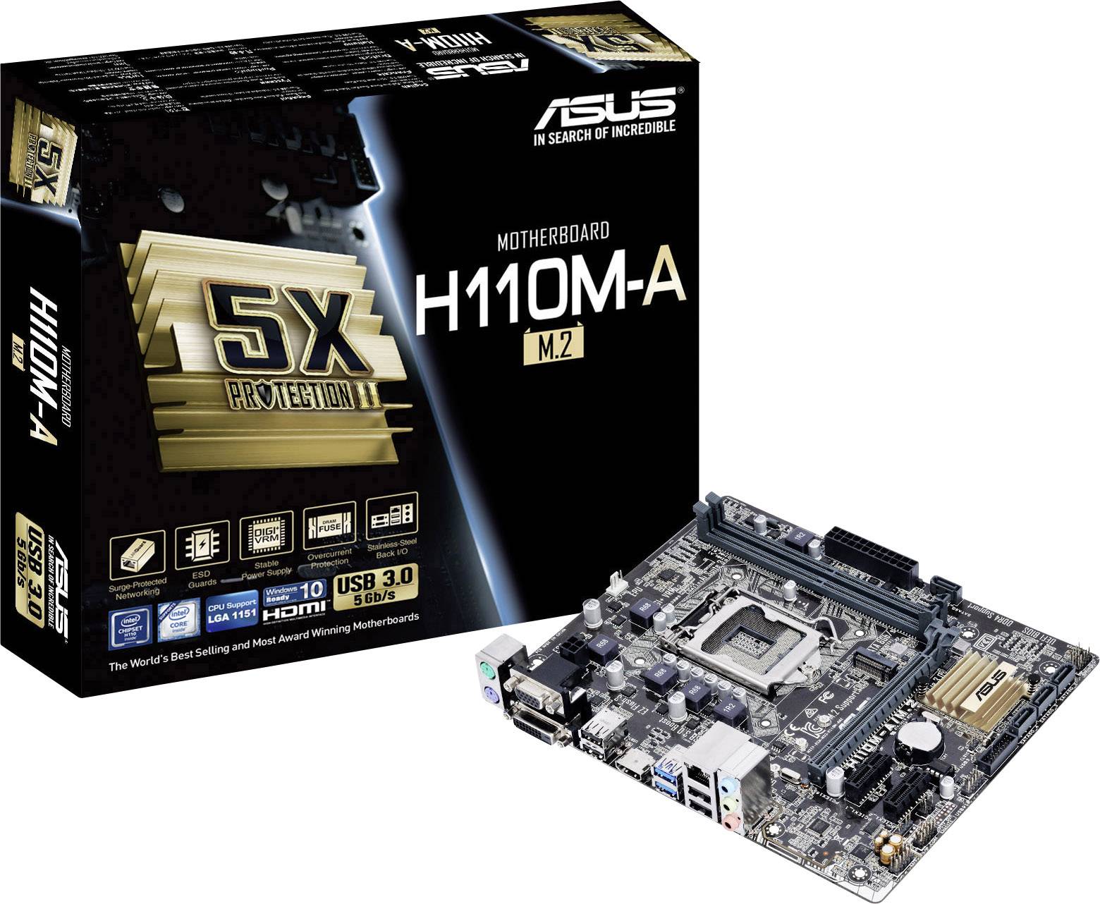 Asus H110m A Sockel 1151 Intel H110 Chipsatz Asus H110M-A/M.2 Mainboard Sockel Intel® 1151 Formfaktor Micro-ATX