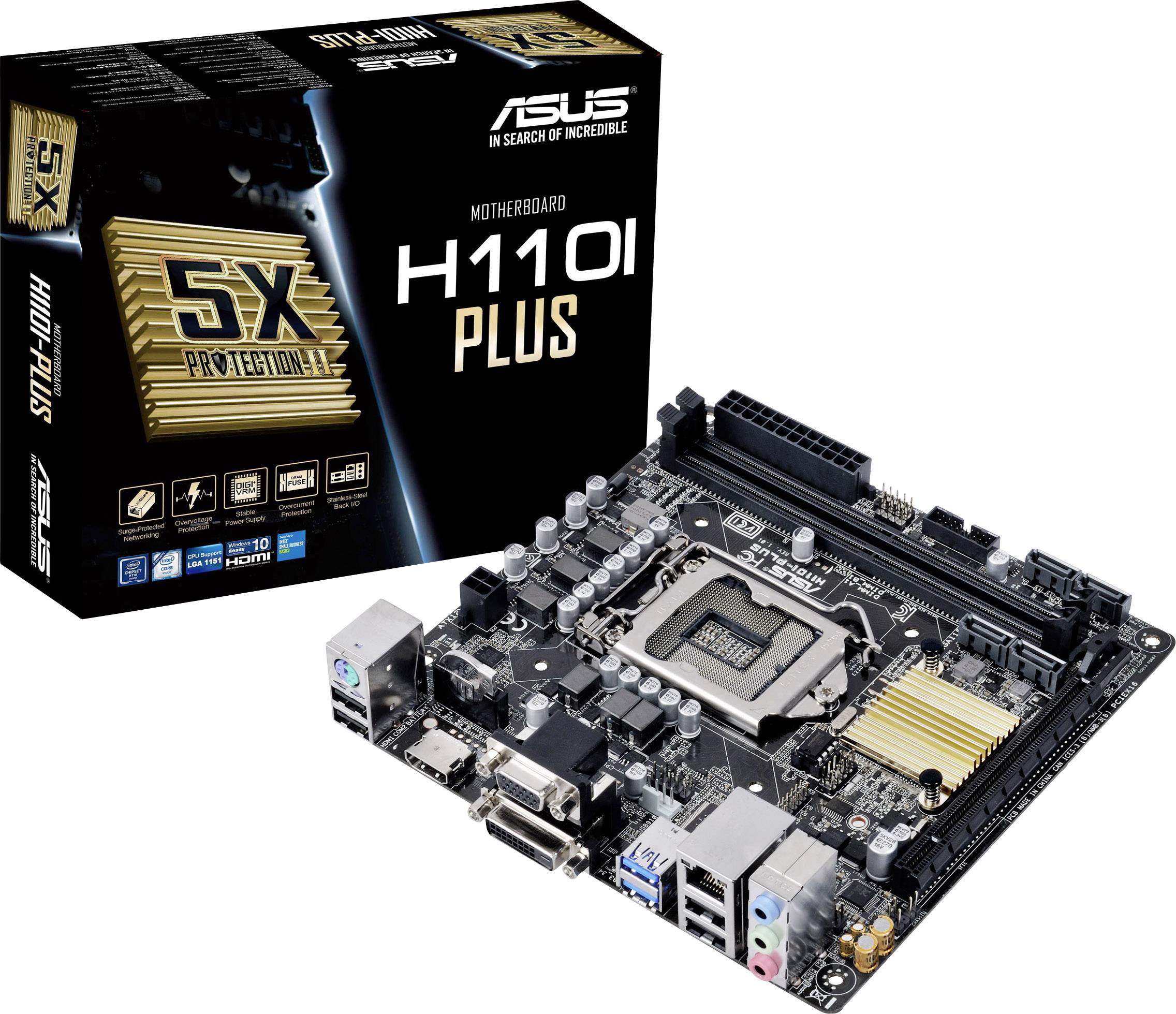 ASUS H110I-PLUS - Motherboard - Mini-ITX - LGA1151 Socket - H110 - USB 3.0 - Gigabit LAN - Onboard-Grafik (CPU erforderlich)