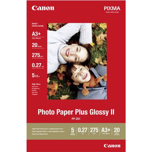 Canon Photo Paper Plus Glossy II PP-201 2311B021 Fotopapier DIN A3+ 265 g/m² 20 Blatt Glänzend