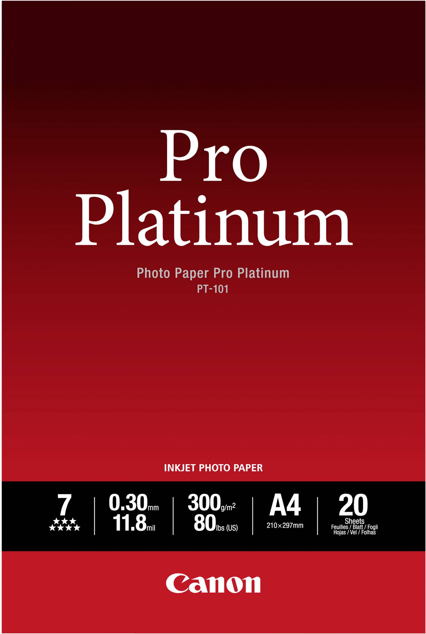 CANON Pro Platinum PT-101 Fotopapier A4 20Blatt