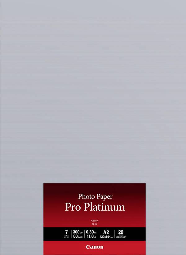 Canon Photo Paper Pro Platinum PT-101 2768B067 Fotopapier DIN A2 300 g/m² 20 Blatt Hochglänzend