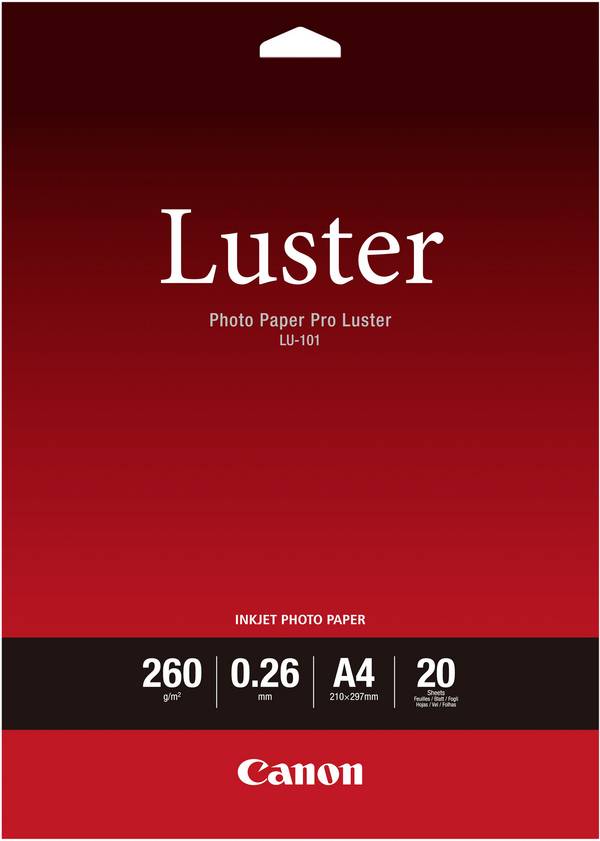 Canon Photo Paper Pro Luster LU-101 6211B006 Fotopapier DIN A4 260 g/m² 20 Blatt Seidenglänzend
