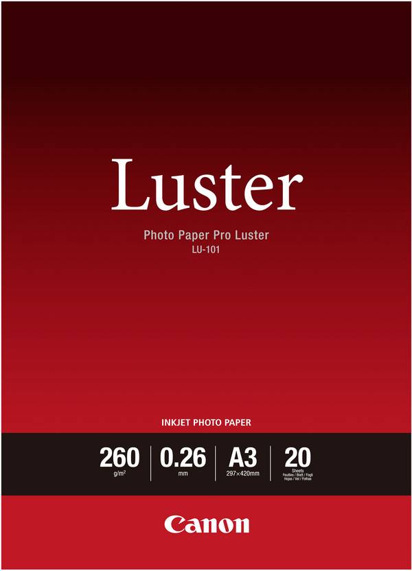 Canon Photo Paper Pro Luster LU-101 6211B007 Fotopapier DIN A3 260 g/m² 20 Blatt Seidenglänzend
