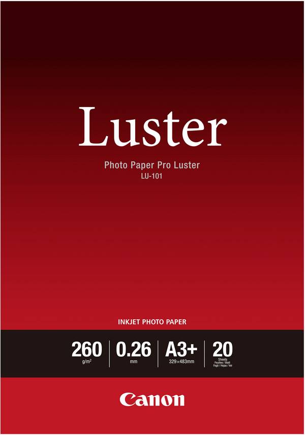 Canon Photo Paper Pro Luster LU-101 6211B008 Fotopapier DIN A3+ 260 g/m² 20 Blatt Seidenglänzend