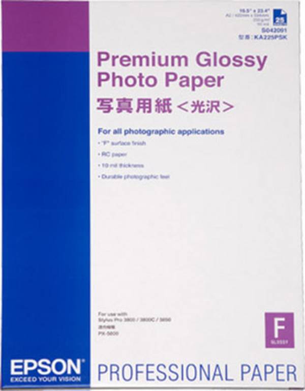 Epson Premium Glossy Photo Paper C13S042091 Fotopapier DIN A2 225 g/m² 25 Blatt Hochglänzend