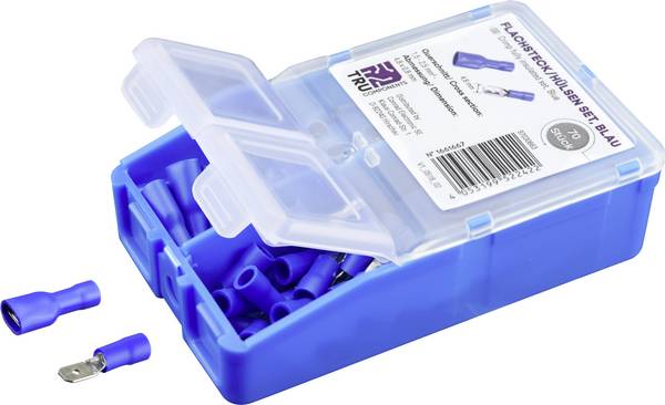 TRU COMPONENTS Quetschverbinder-Sortiment 1.5 mm² 2.5 mm² Blau 140 St.  Vollisoliert