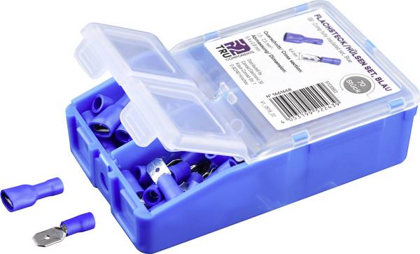 TRU COMPONENTS Quetschverbinder-Sortiment 1.5 mm² 2.5 mm² Blau 140 St.  Vollisoliert