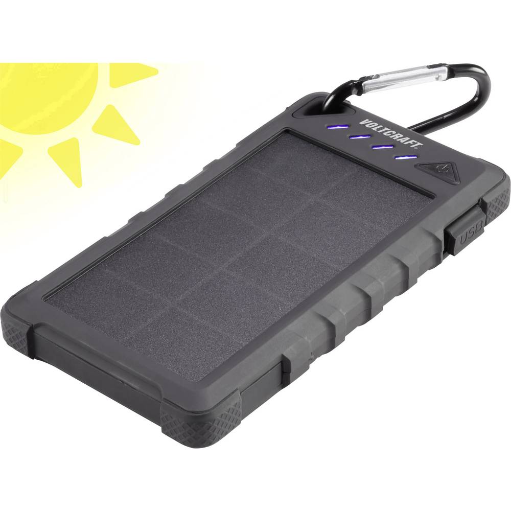 VOLTCRAFT 8000 mAh Solar-powerbank 2 USB-poort(en) SL-80