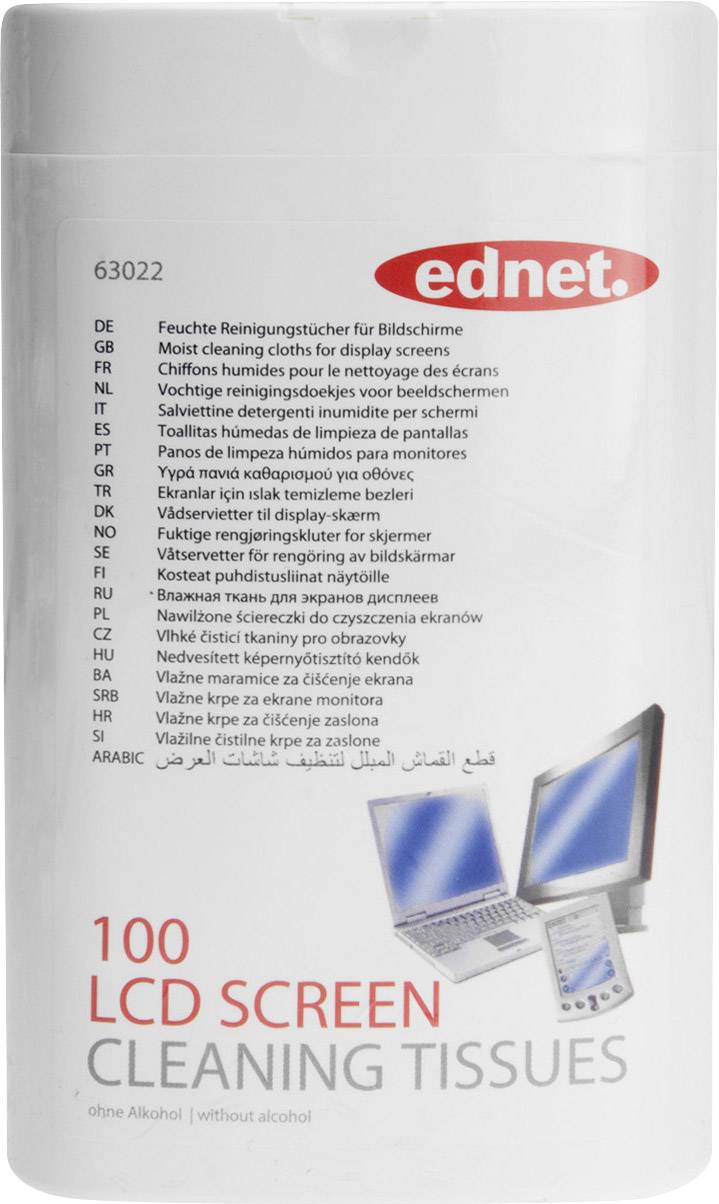 ednet LCD, LED, TFT, Plasma Bildschirmreinigungstücher Clean! LCD