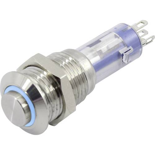 TRU COMPONENTS TC-6647568 LAS4GQH-11E/B/12V/S Drucktaster 48 V 2 A 1 x Aus/(Ein) tastend Blau 1 St.