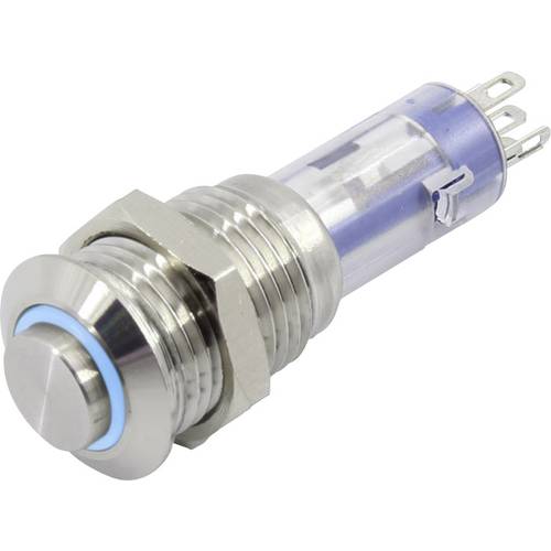 TRU COMPONENTS TC-6647576 LAS4GQH-11E/B/24V/S Drucktaster 48 V 2 A 1 x Aus/(Ein) tastend Blau 1 St.