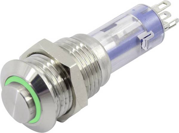 TRU COMPONENTS TC-6647608 LAS4GQH-11E/G/24V/S Drucktaster 48 V 2 A 1 x Aus/(Ein) tastend Grün 1 St.