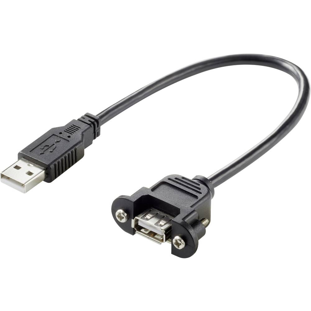 Rallonge Renkforce RF-3324066 USB 2.0 [1x USB 2.0 type A mâle - 1x USB 2.0 type A femelle] 0.50 m noir 1 pc(s)