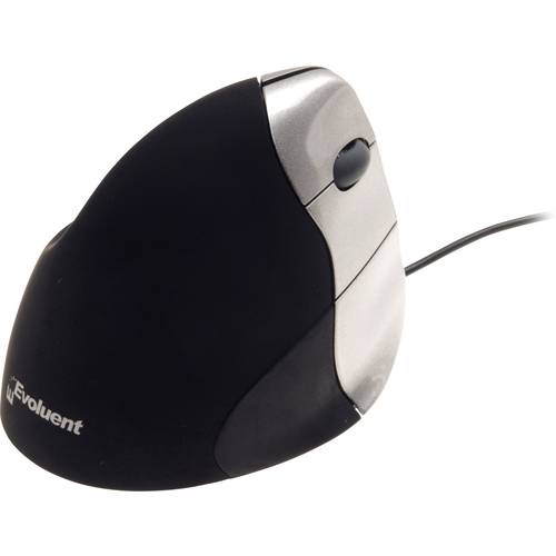 Evoluent VerticalMouse 3 Ergonomische Maus USB Optisch Schwarz, Silber 5 Tasten 2600 dpi Ergonomisch