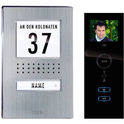 m-e modern-electronics VDV 511 SS Video Vistadoor Video-Türsprechanlage Kabelgebunden Komplett-Set 1 Familienhaus Edelst