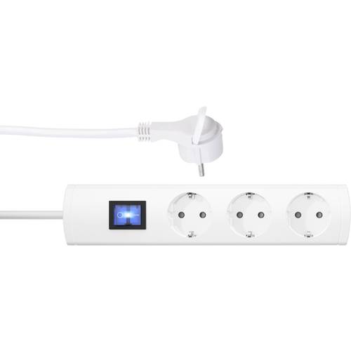 Kopp 233302018 Steckdosenleiste mit Schalter 3fach Weiß Schutzkontakt 1 St.