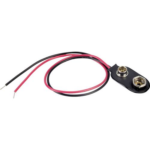 TRU COMPONENTS BS-ER-36-200 Batterieclip 1x 9 V Block Druckknopfanschluss (L x B) 31 mm x 14 mm