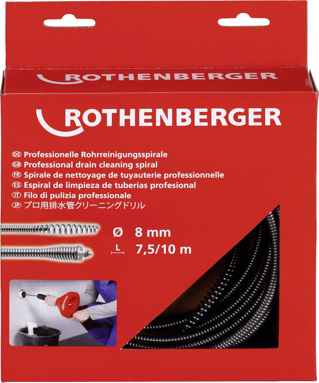 Rothenberger 72412 72412 Ontstoppingsveer 7.5 m Afmeting, Ø 8 mm afbeelding