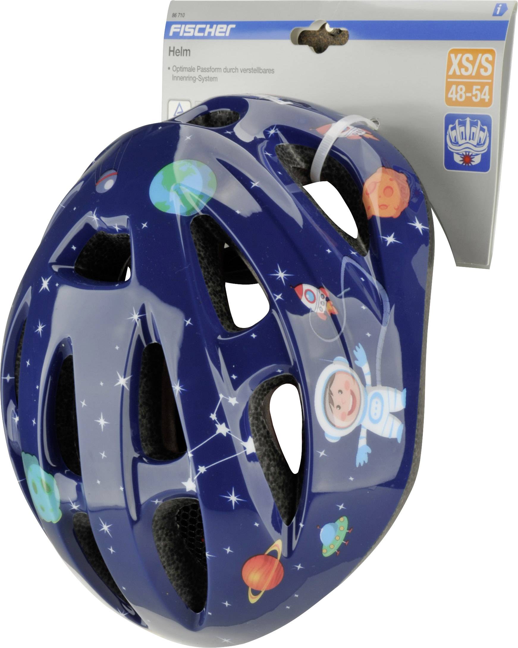 FISCHER FAHRRAD Kinder Space XS/S Kinder-Helm Schwarz Konfektionsgröße=XS/S-1