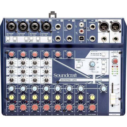 SoundCraft Notepad 12FX Konsolen-Mischpult Anzahl Kanäle:12 USB-Anschluss