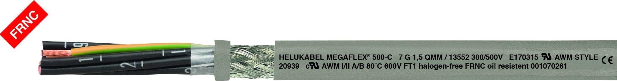 HELUKABEL MEGAFLEX® 500-C Steuerleitung 4 x 0.75 mm² Grau 13520 Meterware
