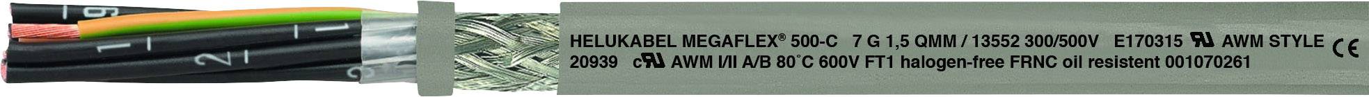 HELUKABEL MEGAFLEX® 500-C Steuerleitung 3 x 0.50 mm² Grau 13501 Meterware