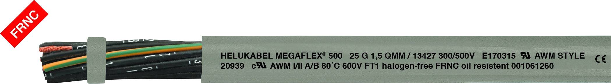 HELUKABEL MEGAFLEX® 500 Steuerleitung 7 G 0.75 mm² Grau 13375 Meterware