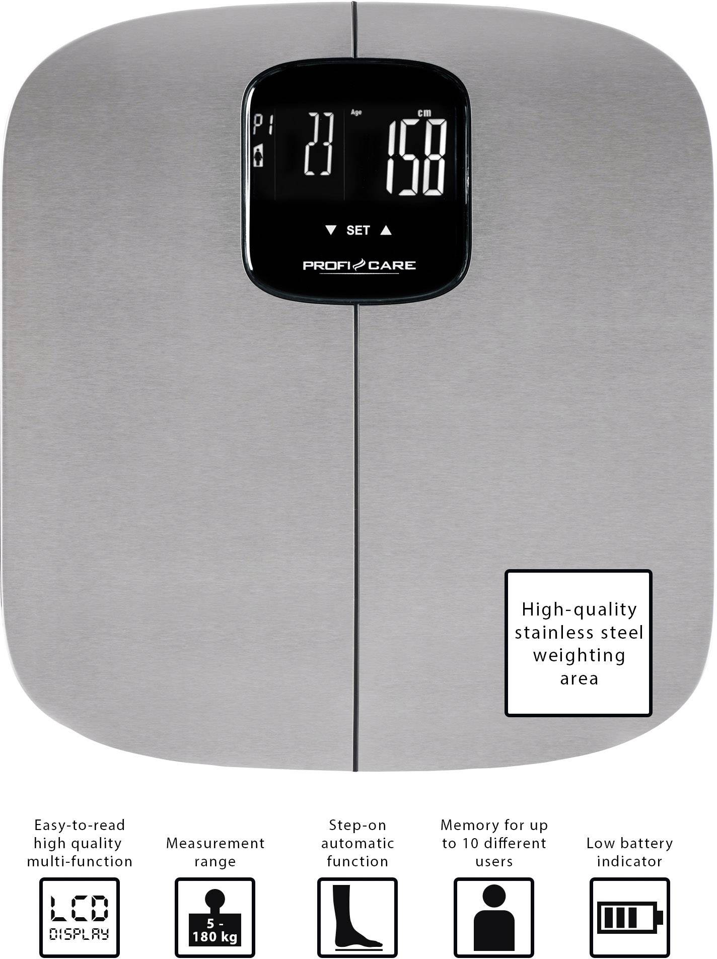 PROFI CARE Personenwaage PC-PW 3006 FA, Edelstahl (97000067)-5