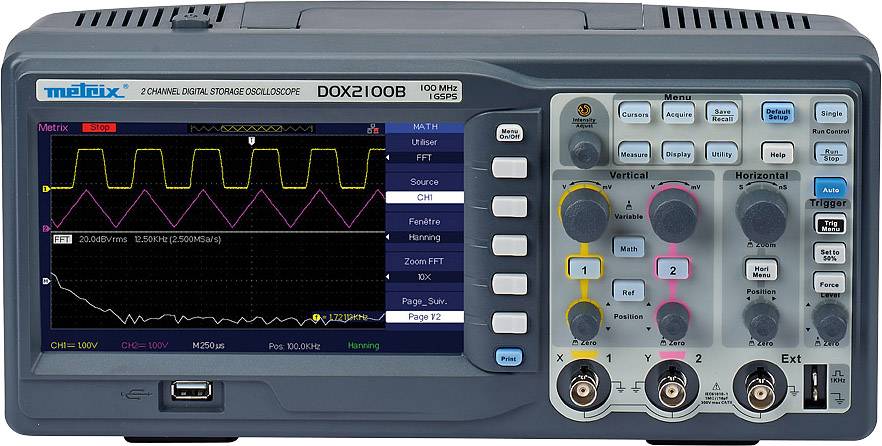 CHAUVIN ARNOUX Metrix DOX2100B Digital-Oszilloskop 100 MHz 2-Kanal 50 GSa/s 2 Mpts 8 Bit