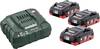 Metabo 685132000 Basic-Set 3 x LiHD 4.0 Ah Werkzeug-Akku und Ladegerät 4.0 Ah LiHD