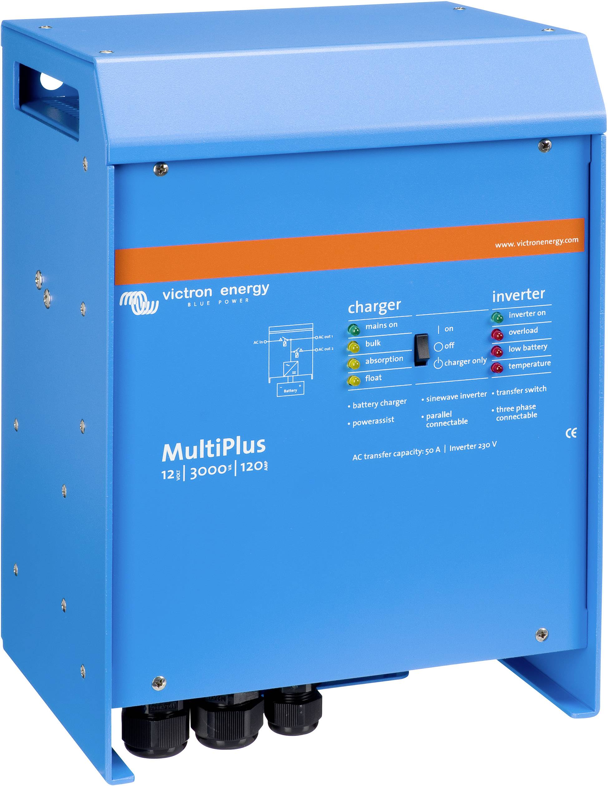 Victron Energy Netzwechselrichter MultiPlus C 12/3000/120-16 3000 W 12 V/DC - 230 V/AC integrierter Laderegler