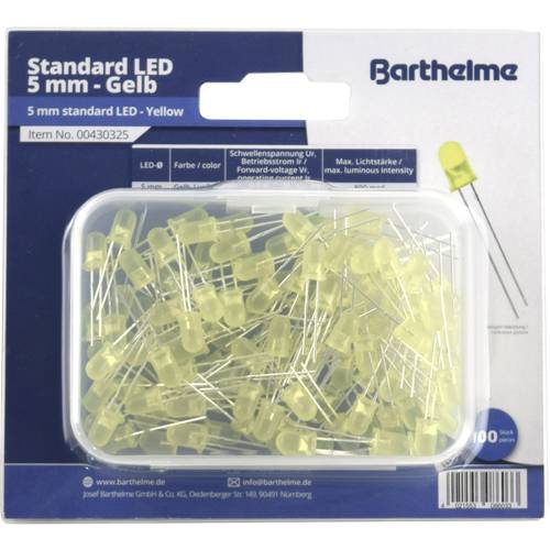 Barthelme LED-Sortiment Gelb Rund 5 mm 800 mcd 35 ° 30 mA 2 V