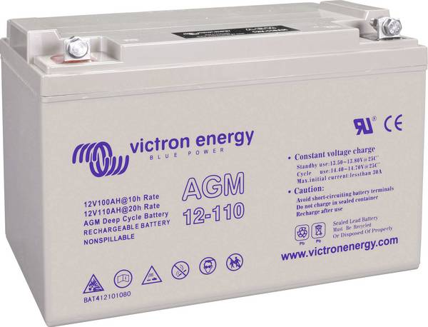 Victron Energy Blue Power BAT412101104 Solarakku 12 V 110 Ah Blei-Gel (B x H x T) 33 x 22 x 17.1 cm M8-Schraubanschluss