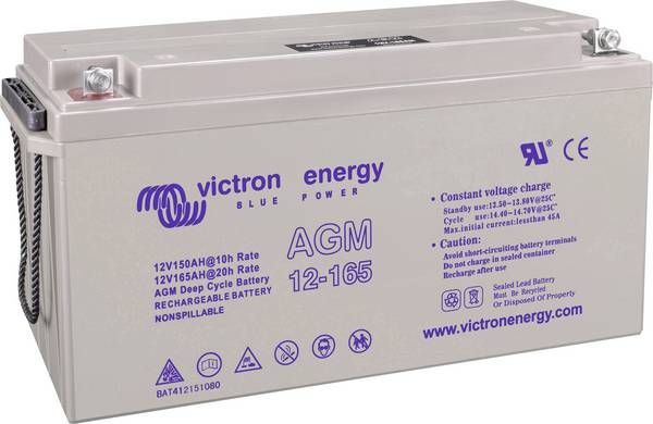 Victron Energy Blue Power BAT412151104 Solarakku 12 V 165 Ah Blei-Vlies (AGM) (B x H x T) 48.5 x 24 x 17.2 cm M8-Schraubanschluss