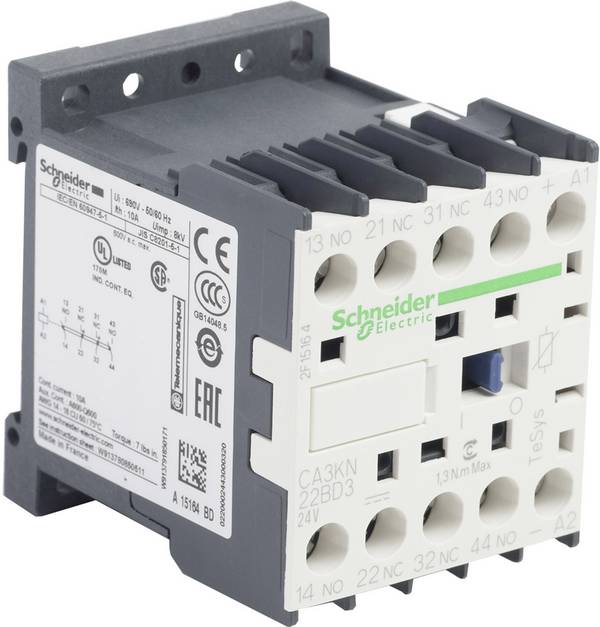 Schneider Electric CA3KN22BD3 Hilfsschütz 2 Öffner, 2 Schließer mit Diode Piece 1 St.