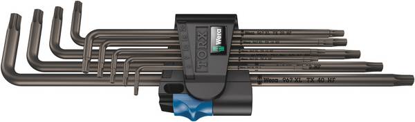 Wera 967/9 TX XL HF 1 Innen-TORX Winkelschraubendreher-Set   T 8, T 9, T 10, T 15, T 20, T 25, T 27, T 30, T 40 9teilig