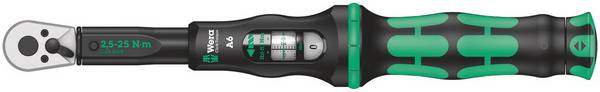 Wera Click-Torque A 6 05075605001 Drehmomentschlüssel mit Umschaltknarre 1/4" (6.3 mm) 2.5 - 25 Nm