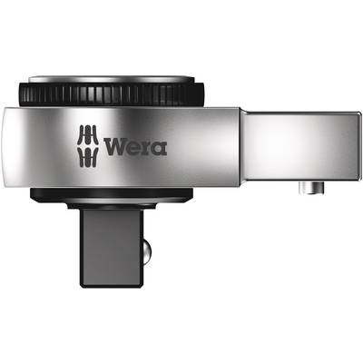 Silberner Steckschlüsseladapter mit schwarzem Zahnrad, darauf das Wera-Logo.