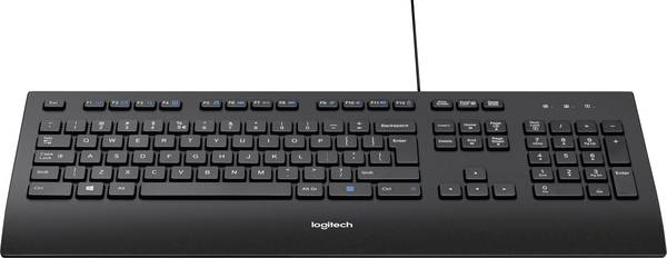 Logitech K280e B2B USB Tastatur Deutsch, QWERTZ Schwarz Spritzwassergeschützt