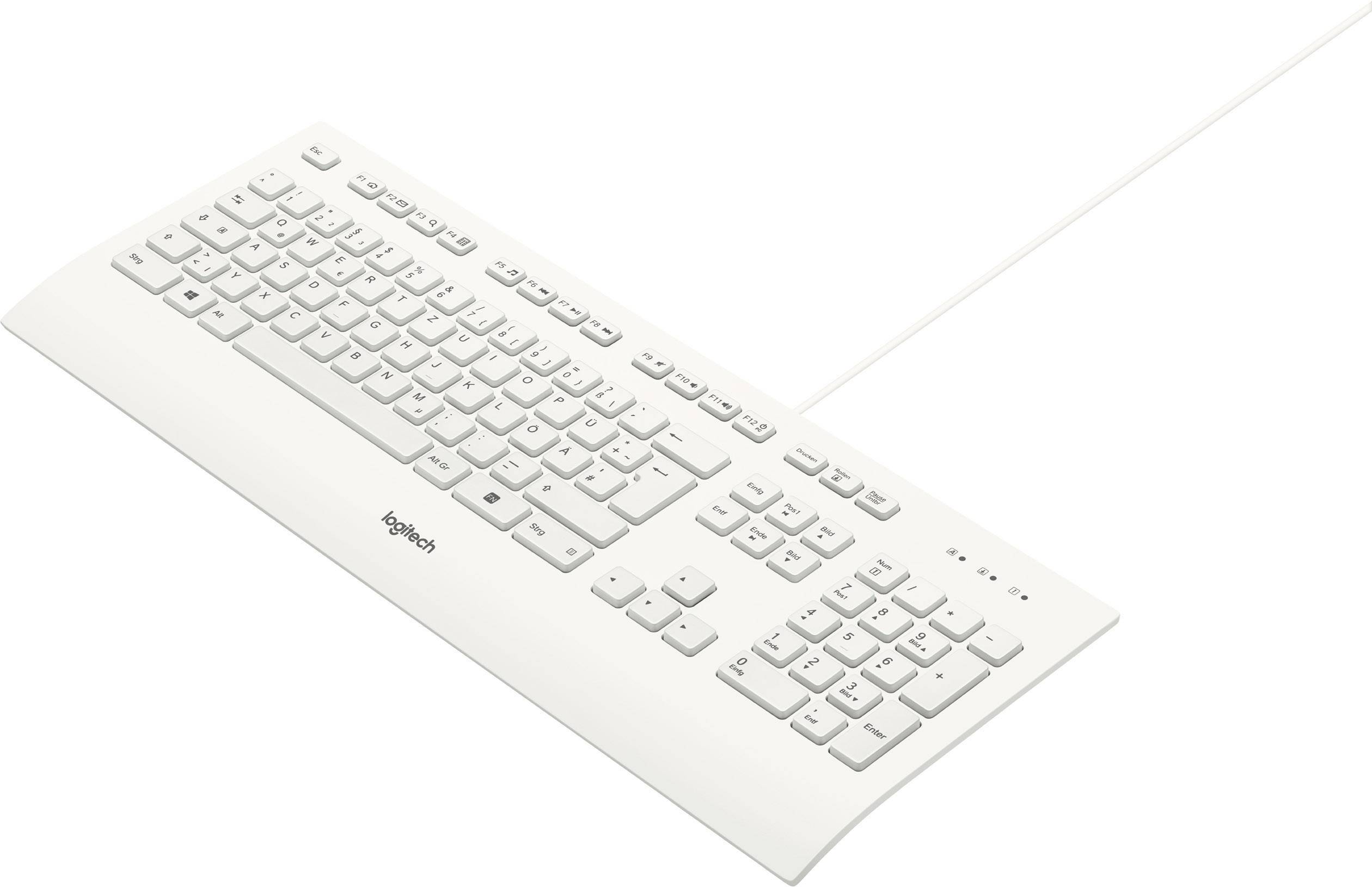 Logitech K280e B2B USB Tastatur Deutsch, QWERTZ Weiß Spritzwassergeschützt-2