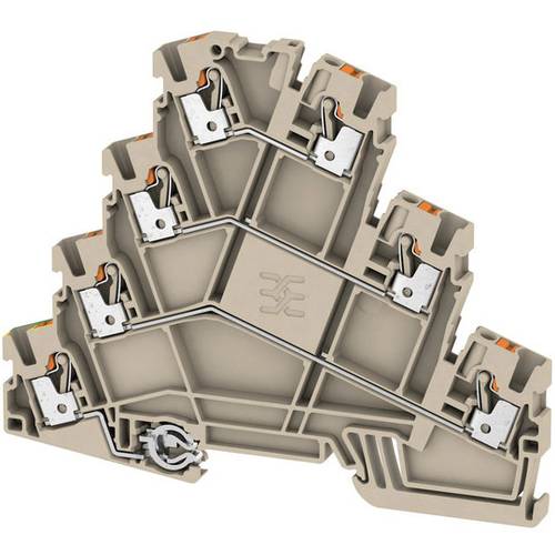 Weidmüller 2434340000 Dreistock-Durchgangsklemme 5.10 mm Push-In-Klemme, Steckanschluss Dunkelbeige 50 St.