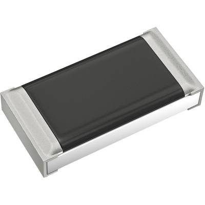 Ein rechteckiger elektronischer Widerstand in einem flachen, metallischen Gehäuse. Hauptsächlich in elektronischen Schaltungen verwendet.