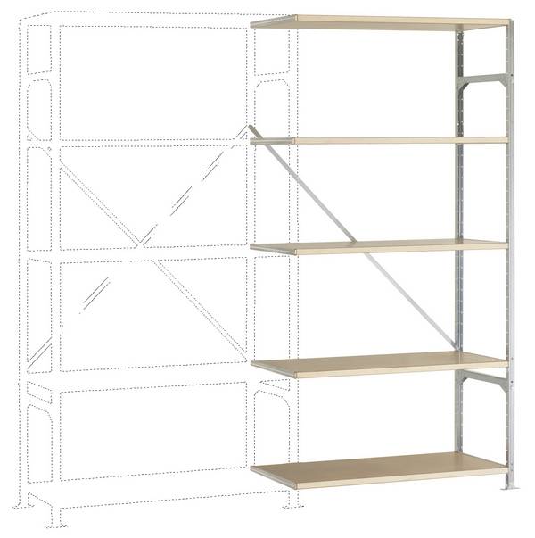 Manuflex RB1125 Fachbodenregal-Anbaumodul 50 kg (B x H x T) 97 x 2 x 30 cm Stahl verzinkt Verzinkt Holzboden