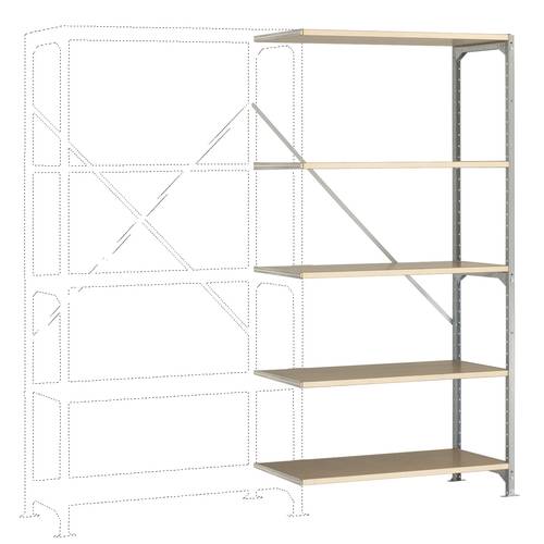 Manuflex RB2127 Fachbodenregal-Anbaumodul 140 kg (B x H x T) 970 x 2000 x 400 mm Stahl verzinkt Verzinkt Holzboden