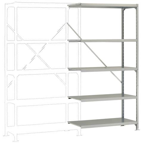 Thumbnail - Manuflex RB2301 Fachbodenregal-Anbaumodul 200 kg (B x H x T) 970 x 2000 x 500 mm Stahl verzinkt Verzinkt Metallboden