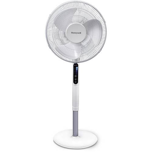 Honeywell HSF600WE QuietSet Standventilator 40 W (Ø x H) 40 cm x 1220 mm Weiß Höhenverstellbar, LED-Display, mit Fernbed...