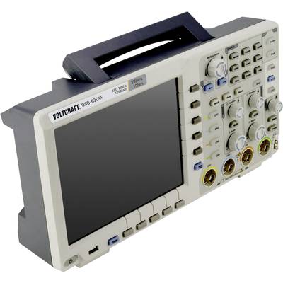 Ein tragbares digitales Speicheroszilloskop mit großem Display, zwei Kanälen und mehreren Bedienknöpfen für Spannungssignalanalyse.