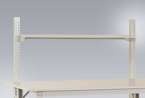 Manuflex AS1253.7035  Ablage Melamin lichtgrau 1750x 350x19mm, mit Unterzug für PACKTISCH 2000mm ohne  Bügel  Lichtgrau