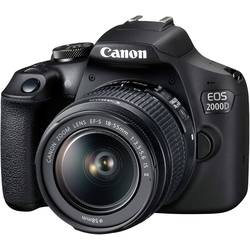 Digitální zrcadlovka Canon EOS-2000D vč. EF-S 18-55 mm IS II 24.1 MPix černá optický hledáček, Wi-Fi, Full HD videozáznam, Live